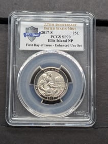 2017-S Ellis Island NP Washington Quarter, PCGS SP70