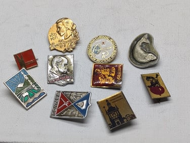 10 Older Soviet Badge-Pins