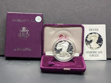 1986-S American Silver Proof Bullion Coin in OGP/W/COA-.999 Fine Silver