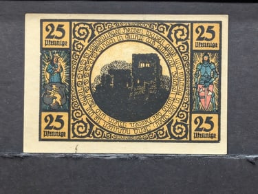 1921 German 25Pf Currency, Crisp-UNC, 104 Years Old!