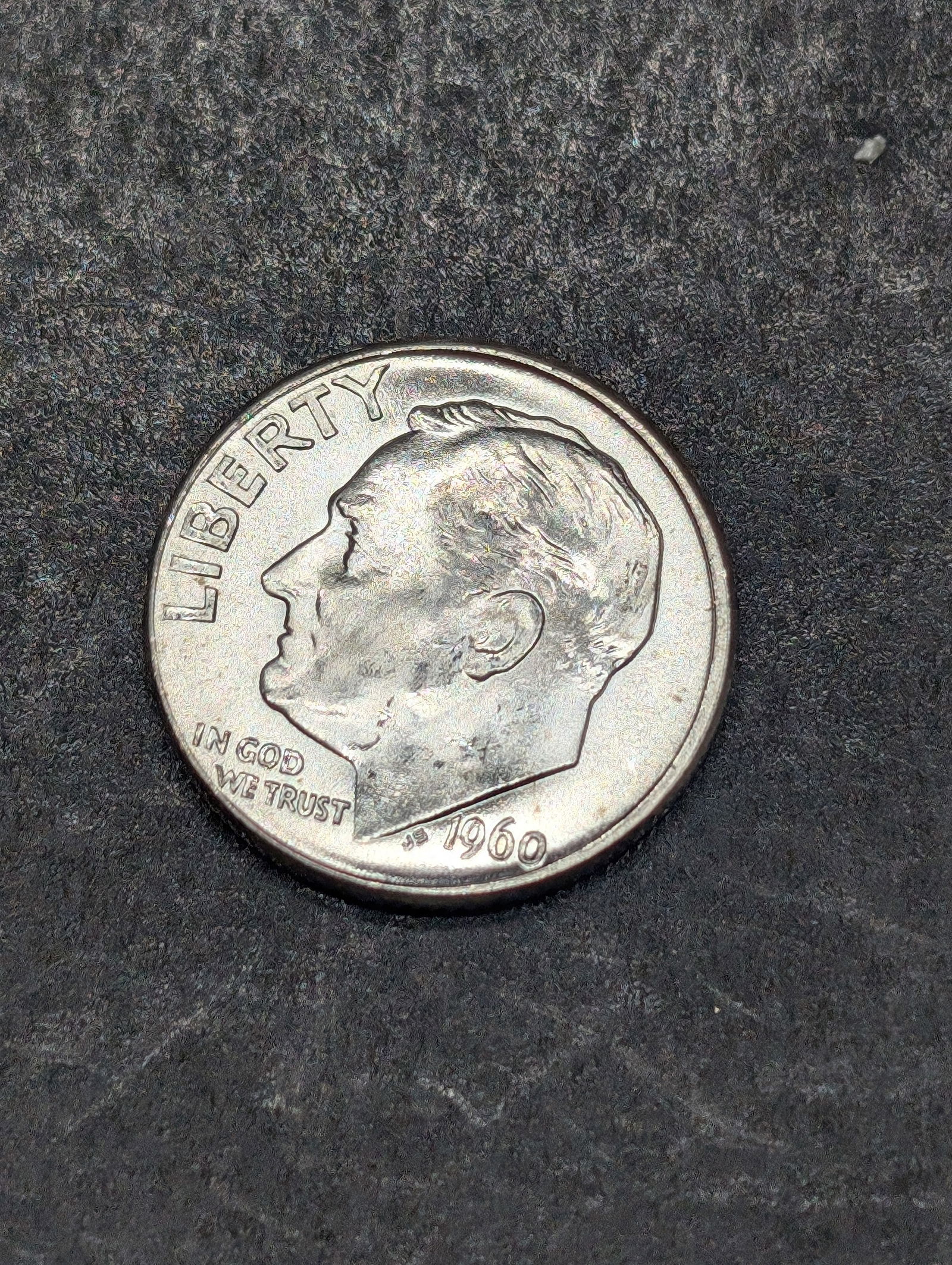 1960 D, 90% Silver, (BU-MS 65+) Roosevelt Dime, 65 years Old! (1 of 2)