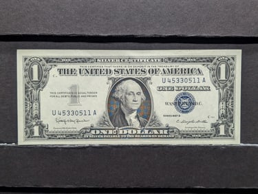 1957-B Blue Seal $1 Silver Certificate. GEM CRISP UNC