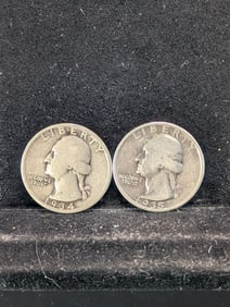 1934-P & 1935-P Silver Washington Quarters