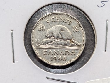 Key Date 1948 Canadian Nickel. Books $18-25
