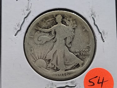 1916-S Walking Liberty Half Dollar KEY COIN Obv. Mint Mark