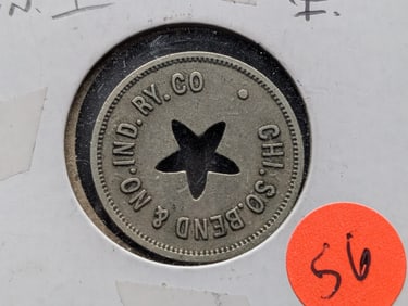 Chicago, South Bend, & No. Ind. Railway Co. Transit Token One Fare