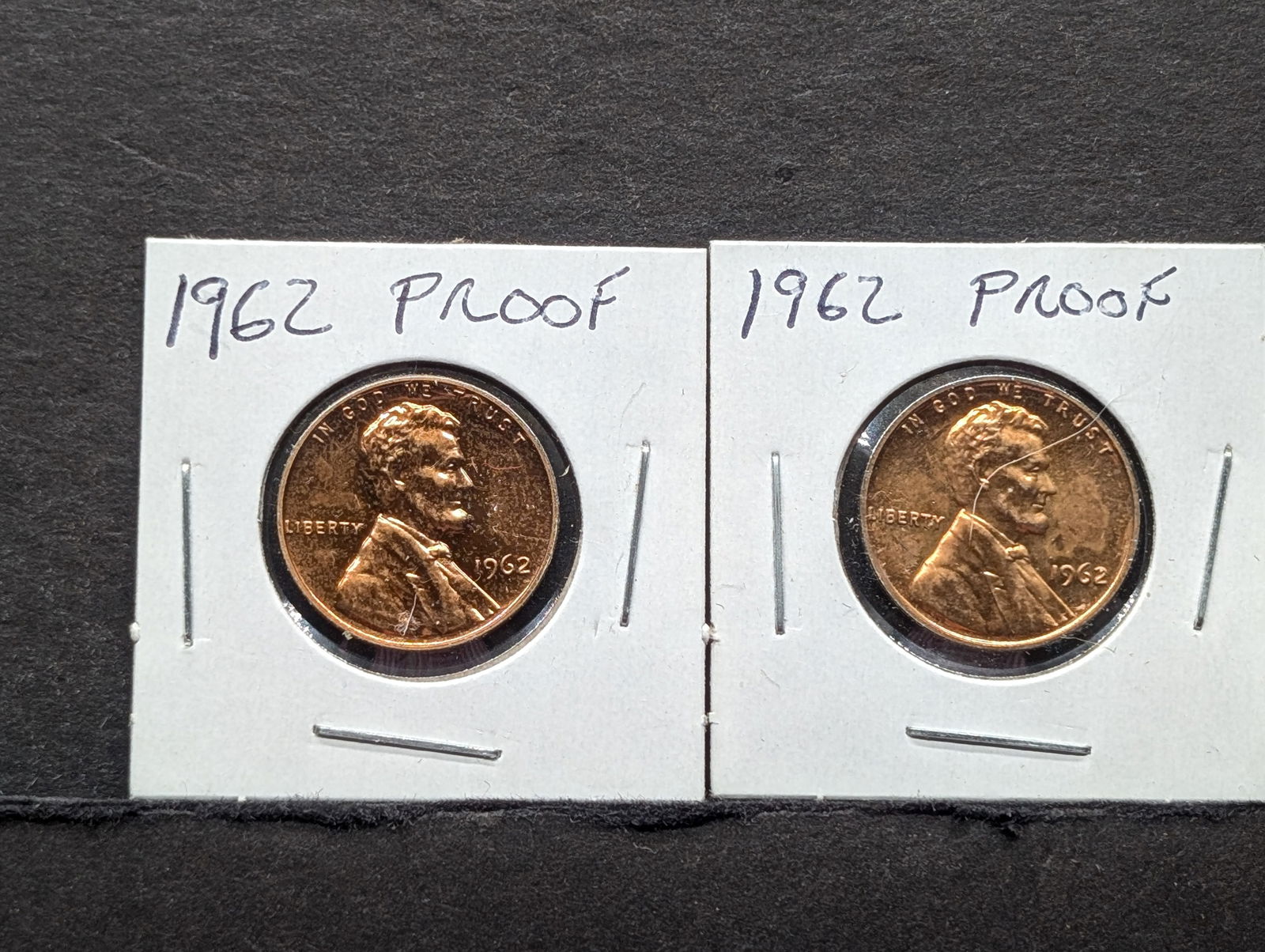 Two 1962 Proof Lincoln Memorial Cents (1 of 2)