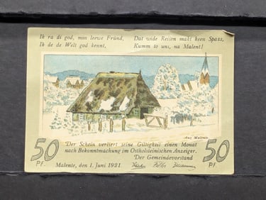 1921 German 50Pf Currency, Crisp-UNC, 104 Years Old!