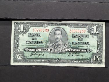 1937 $1 (Harder to Find- Fairly Crisp) Bank of Canadian Currency, 88 Years Old!