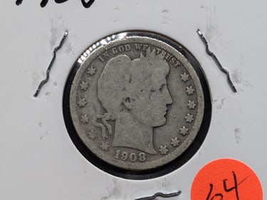 1908-O Barber Quarter