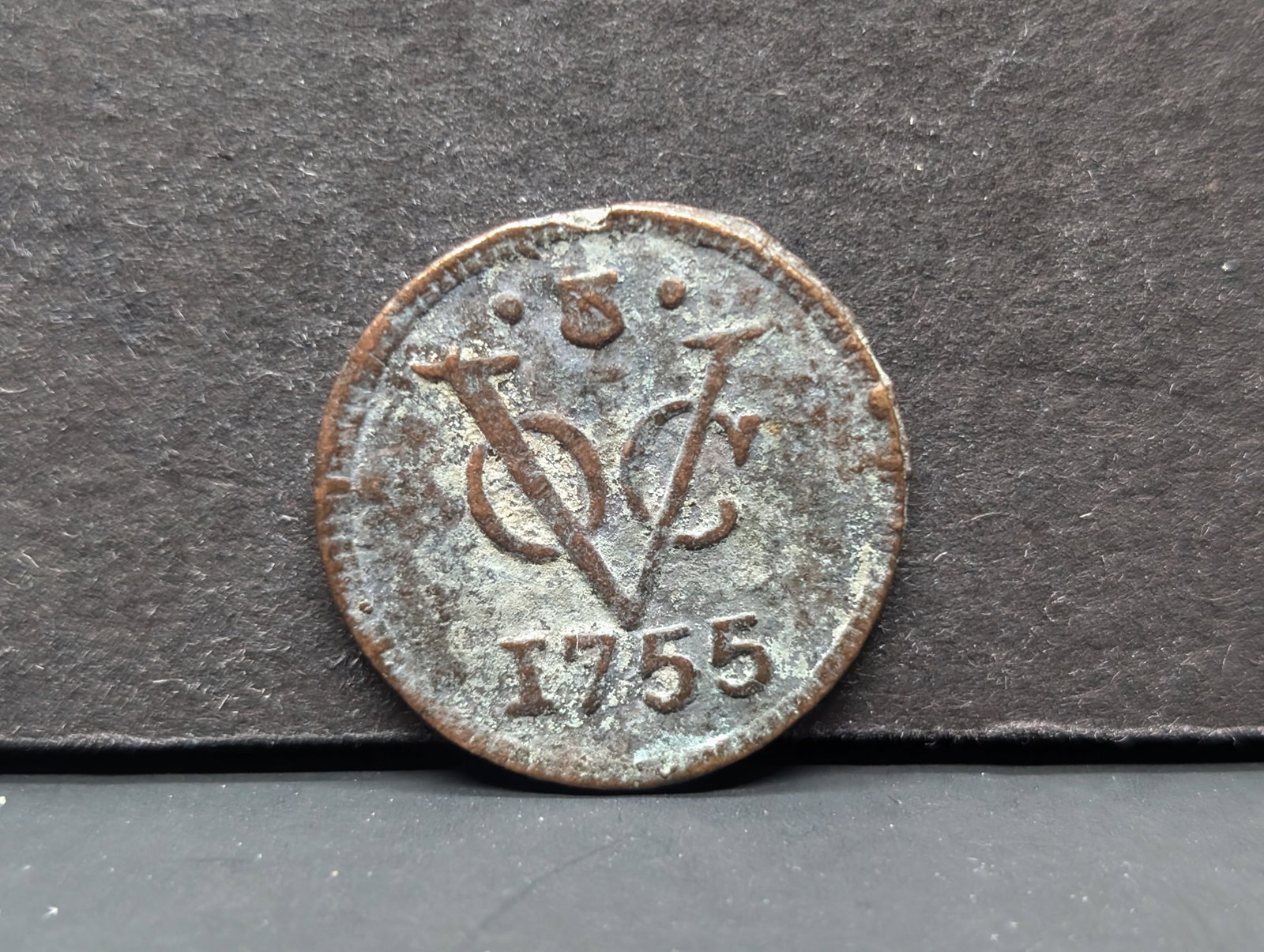 1755 (Rare this High of Grade, COA) Dutch Netherlands Colonial Duit VOC, First New York Penny, 21: 1755 (Rare this High of Grade, COA) Dutch Netherlands Colonial Duit VOC, First New York Penny, 21 Years Before the Constitution, 270 Years Old!