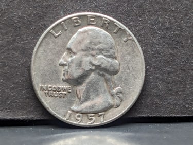 1957, 90% Silver, (AU-UNC) Washington Quarter, 68 years Old!