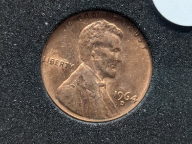 1964-D, Lincoln Penny, UNC Red/Brown