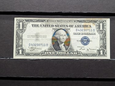 1935-B Unc. One Dollar Silver Certificate Off Center