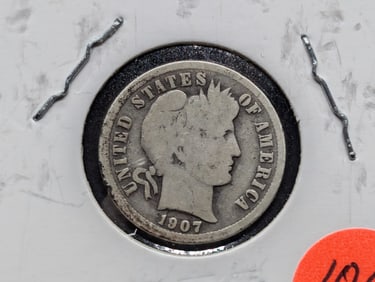 1907 Barber Dime