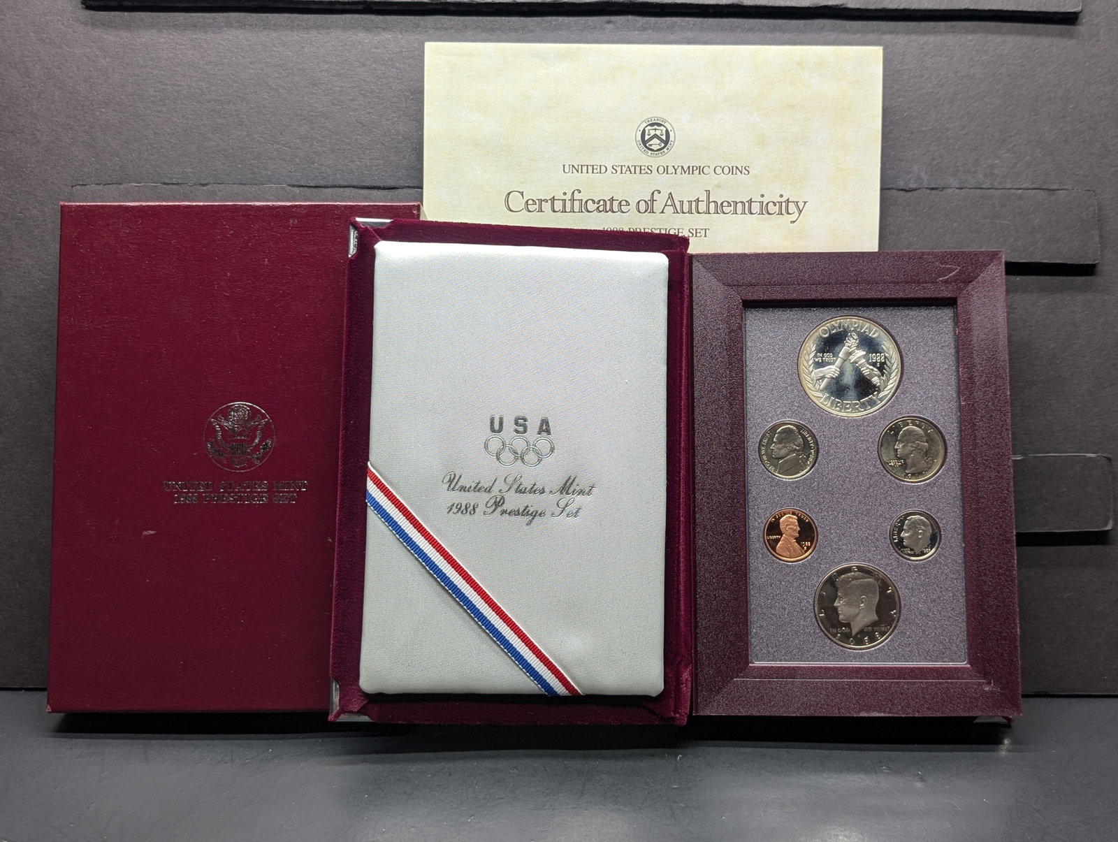 1988-S U.S. Mint Prestige Set in OGP w/ COA - Olympic & Liberty Torches: 1988-S U.S. Mint Prestige Set in OGP w/ COA - Olympic & Liberty Torches