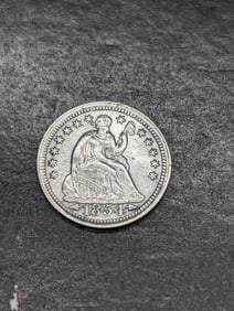 1854 w/ Arrows Seated Liberty Half Dime **AU/UNC - BRIGHT & FLASHY**