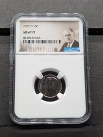 2022-D Roosevelt Dime - NGC MS67 FT