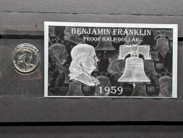 1959 PROOF Benjamin Franklin Silver Half Dollar
