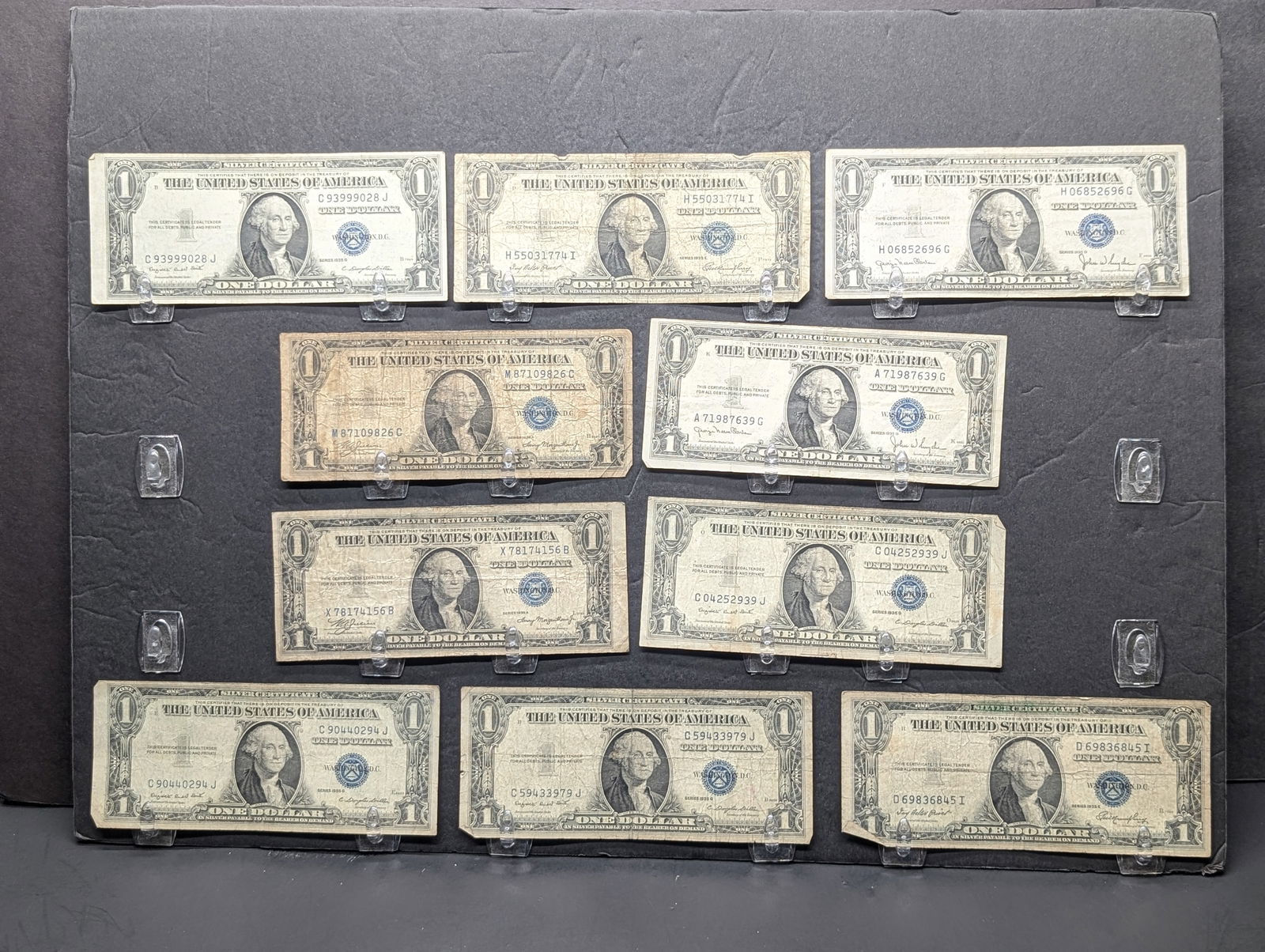 (2) 1935-A, (2) 35-D, (2) 35-E, (4) 35-G Series $1.00 Silver Certificates (1 of 5)