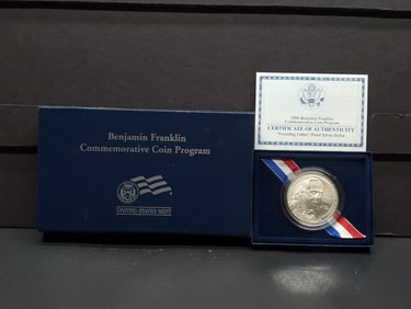 2006-P PROOF Benjamin Franklin - Founding Father Commem Silver Dollar in OGP w/ COA
