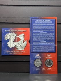 U.S. & U.K. Silver Bullion Coin Set in OGP w/ COA - 2003 American Silver Eagle .999 Fine Silver &