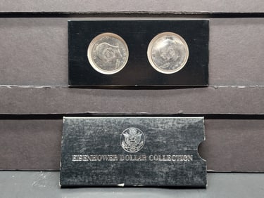 1972-P&D Eisenhower Dollars in Display (2 PCS)