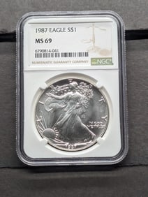1987 American Silver Eagle - NGC MS69