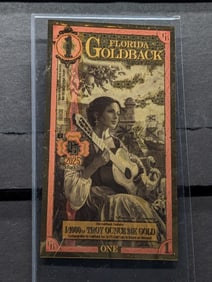 1/1000th Troy Oz. 24k PURE GOLD 2025 $1.00 Florida Goldback