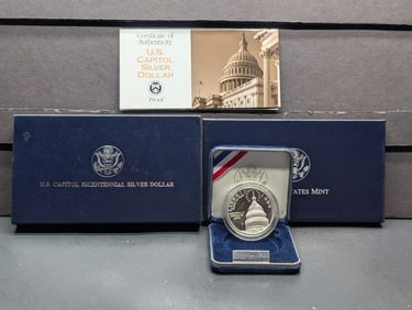 1994-S PROOF U.S. Capitol Commem Silver Dollar in OGP w/ COA