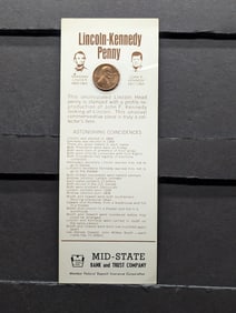 1973-D Lincoln-Kennedy Cent in Information Display Card - Uncirculated