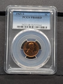 1969-S PROOF Lincoln Memorial Cent - PCGS PR68 RD