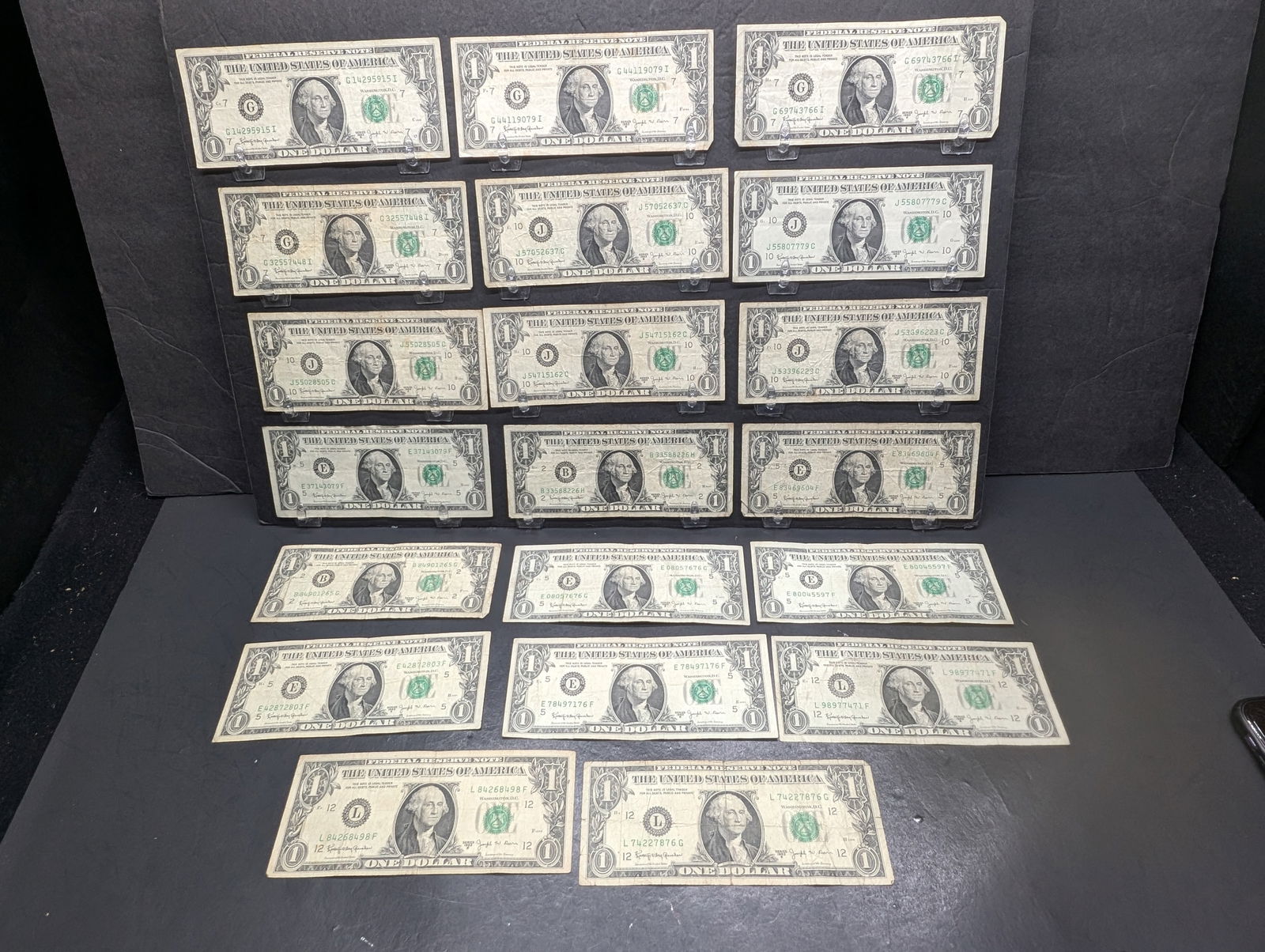 Lot of Twenty 1963 B Series $1.00 Joseph W. Barr Notes (1 of 7)