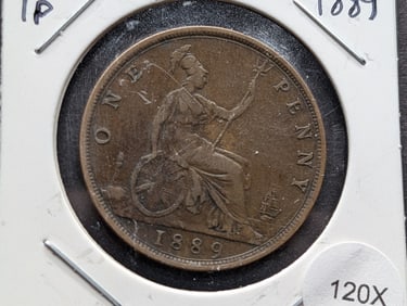 1889 Britain One Penny Coin