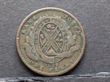 1842 Province Of Canada One Penny Bank Token