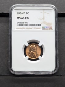 1956-D Lincoln Wheat Cent - NGC MS66 RD