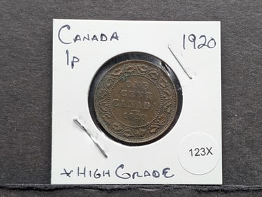 1920 Canadian One Cent Coin