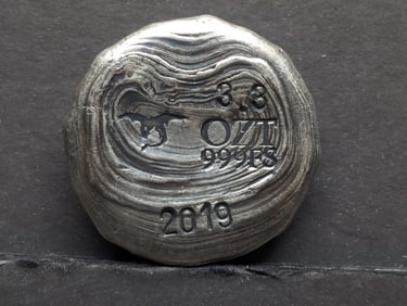 2019 - Skull Design - 3.3 oz. .999 Fine Silver