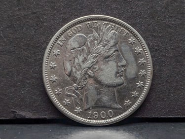 **AU+** 1900-P Barber Silver Half Dollar