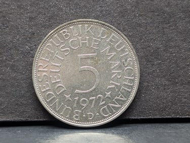 1972-D Germany 5 Silver Marks 65% Silver