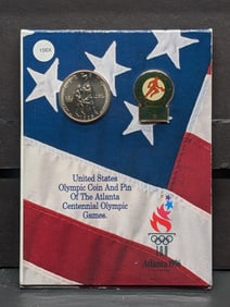 1995 Uncirculated US Olympic Clad Half Dollar Coin And Pin