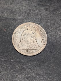 1856 w/ Stars Seated Liberty Half Dime