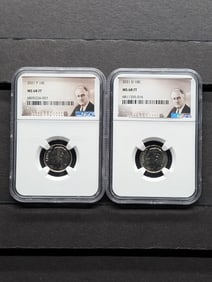 2021-P&D Roosevelt Dime - NGC MS68 FT (2 PCS)