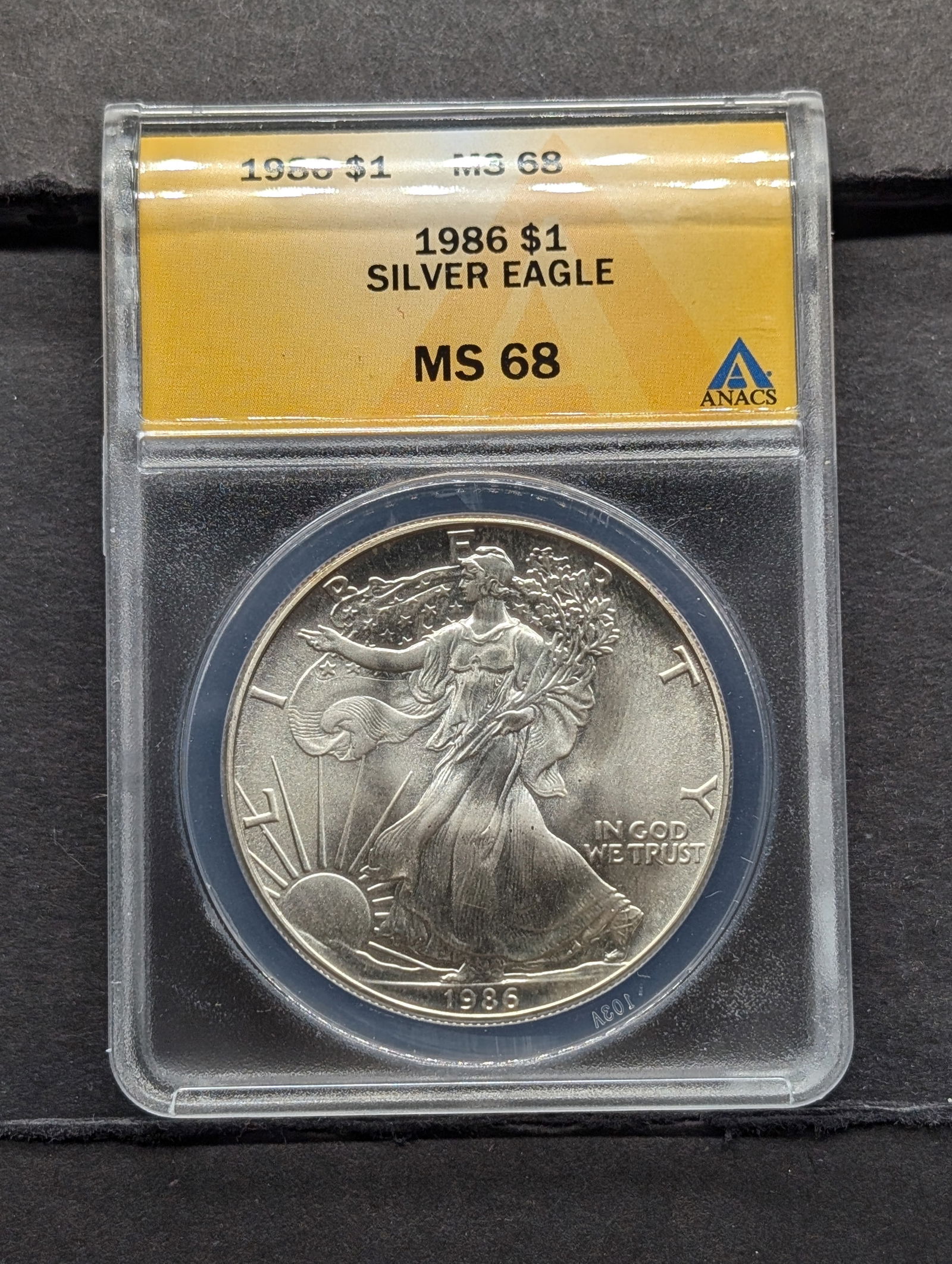 1986 American Silver Eagle ANACS MS68 First Year Key Date! (1 of 3)