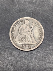 1891-O w/ Legend Seated Liberty Dime **FINE/VF**
