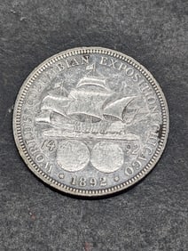 1892 Columbian Exposition Silver Half Dollar