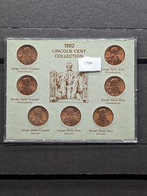 1982 Lincoln Cent Collection. All 7 Varieties in nice display. Red BU.