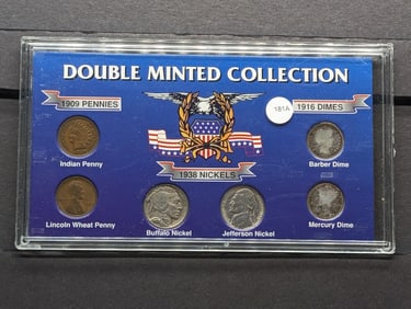 Double Minted Collection. Two 1909 Cents, two 1916 dimes, and two 1938 nickels. Also, they are the