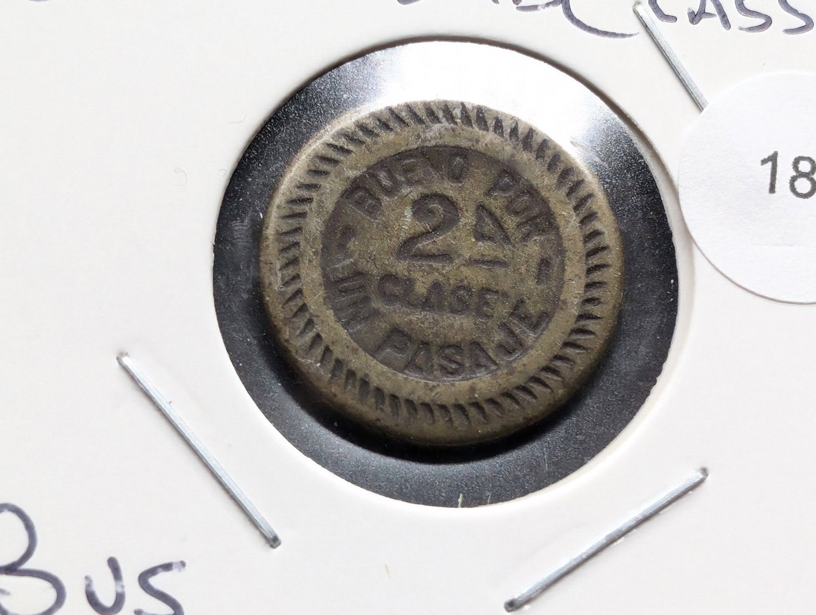 Mexico States Bus Token Jalisco 2nd Class - Scarce: Mexico States Bus Token Jalisco 2nd Class - Scarce