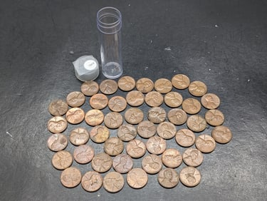 (50) Mixed date Lincoln Memorial Cents 50's, 60's & 70's